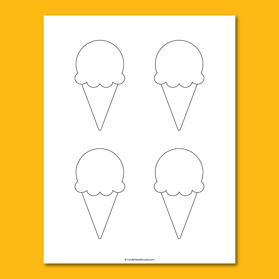 printable ice cream template