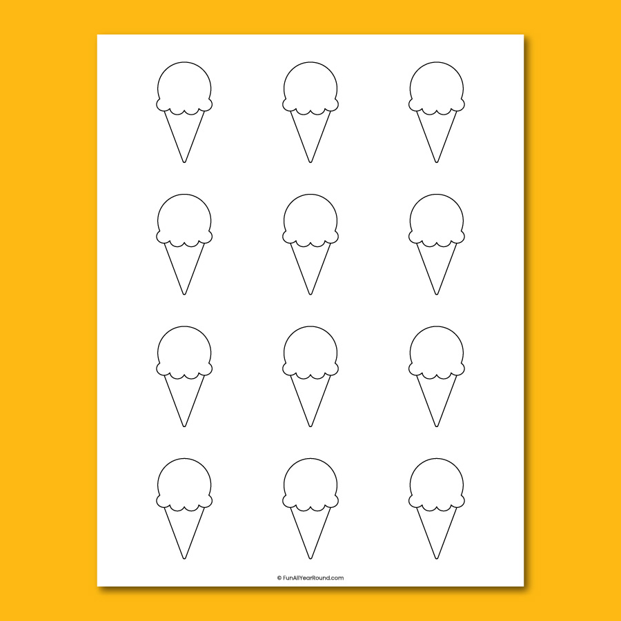 printable ice cream template