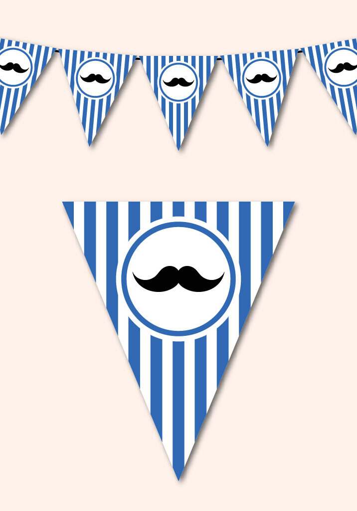 printable mustache bunting