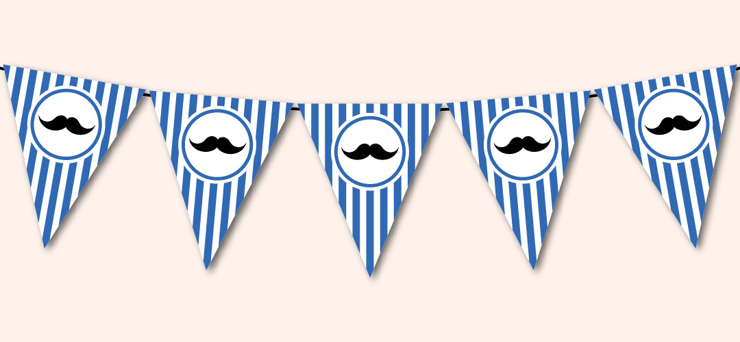 printable mustache bunting