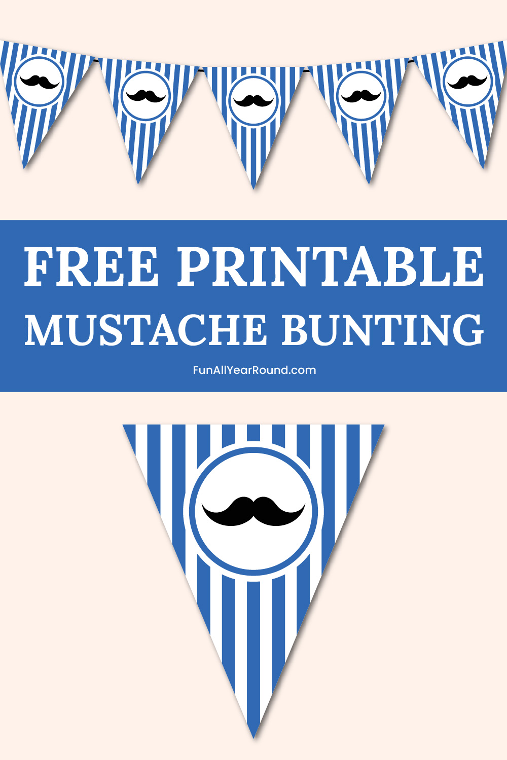 printable mustache bunting