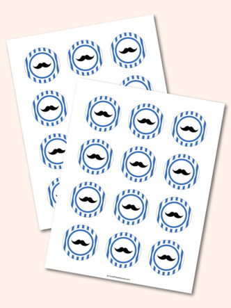 printable mustache cupcake toppers