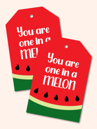 printable one in a melon gift tags
