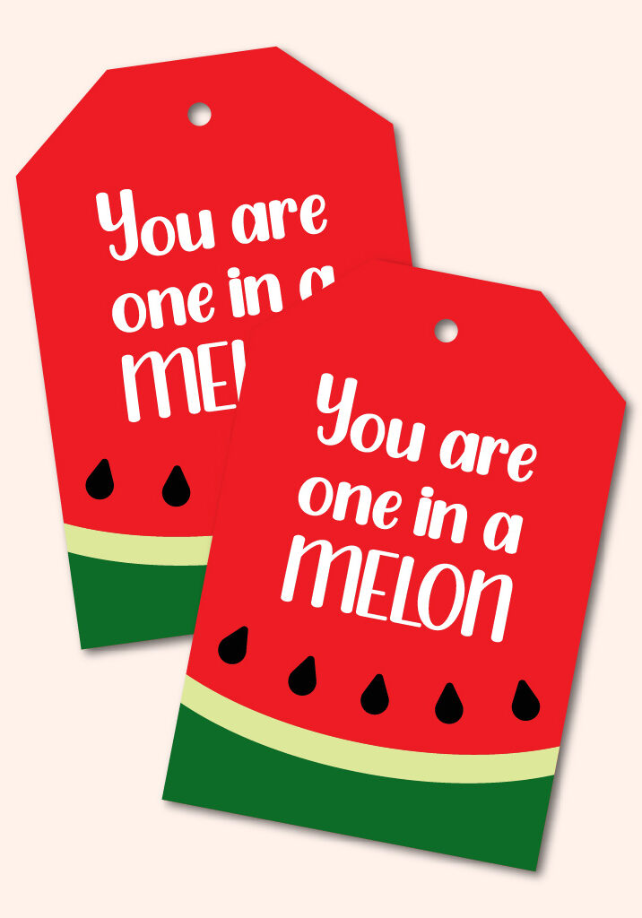 printable one in a melon gift tags