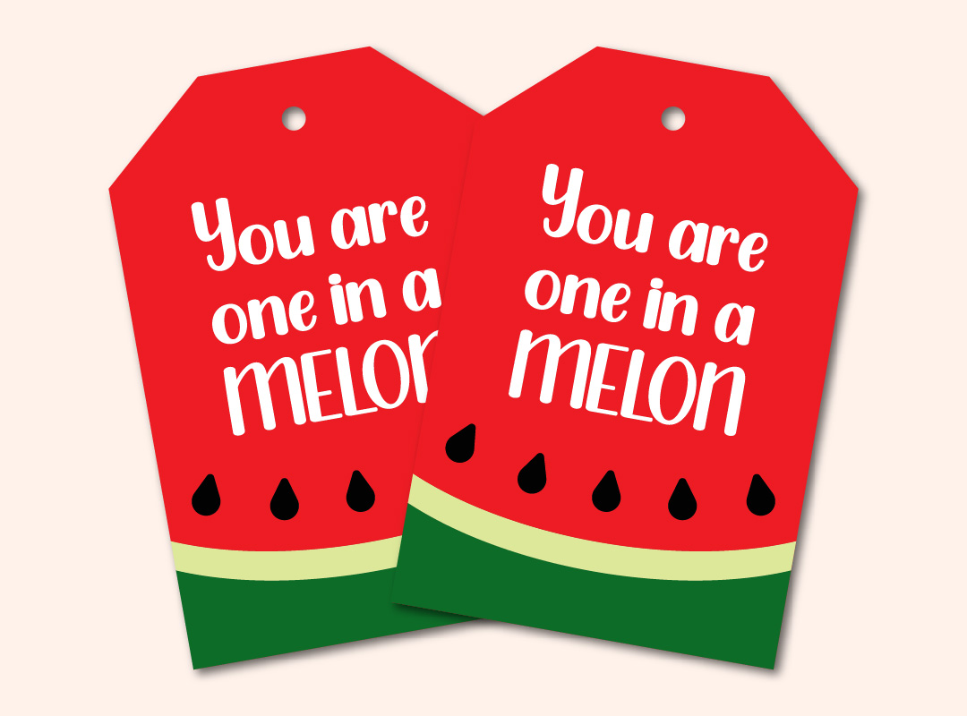 printable one in a melon gift tags