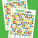 Printable summer I spy game