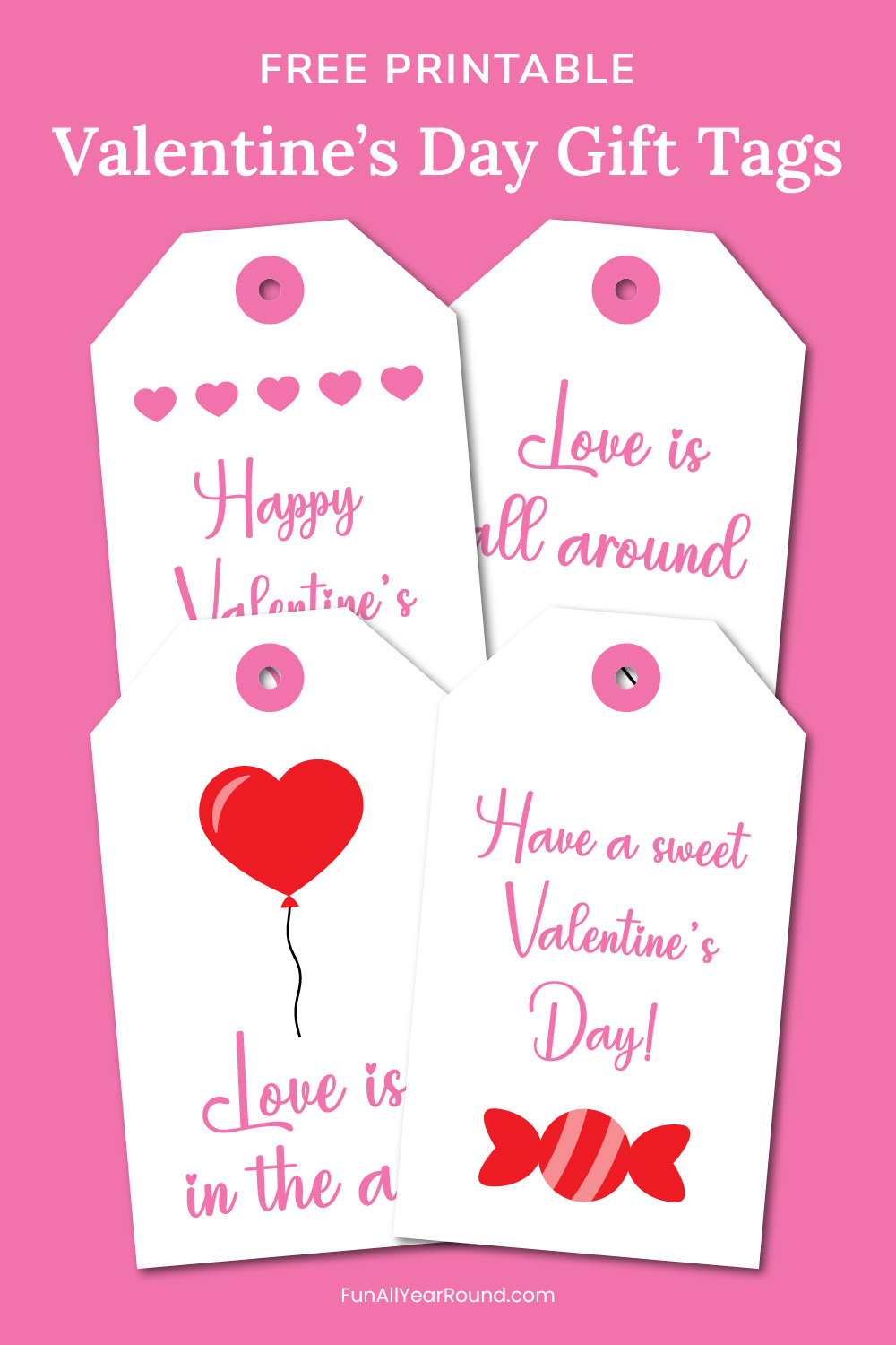Printable Valentine's Day gift tags