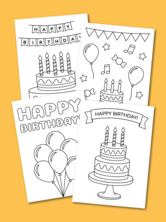 printable birthday coloring cards