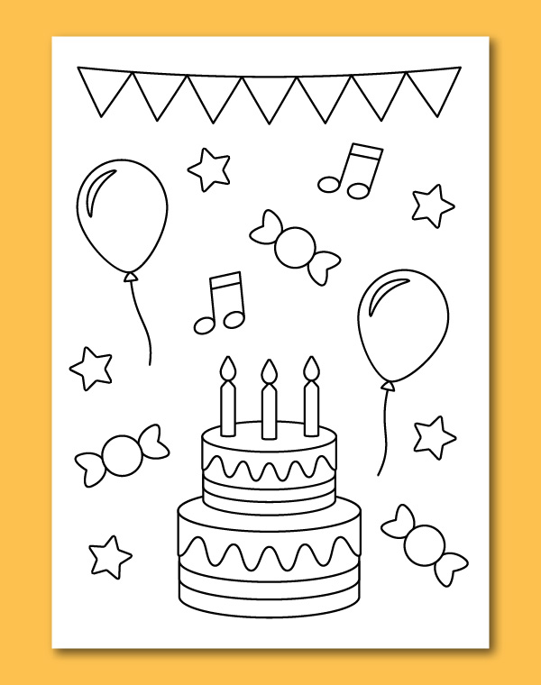 printable birthday coloring cards