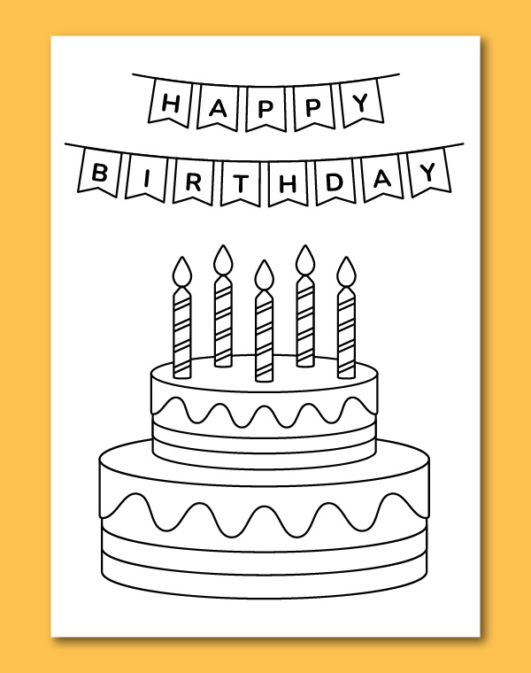printable birthday coloring cards