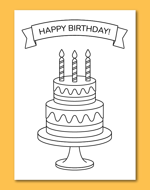 printable birthday coloring cards