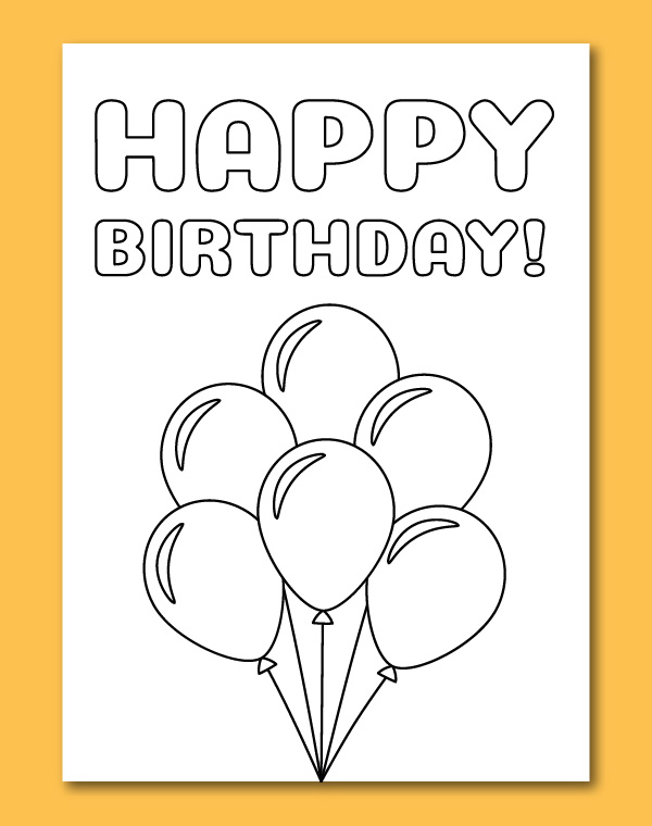 printable birthday coloring cards