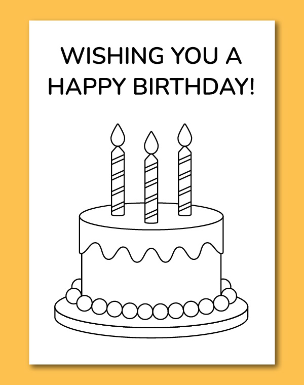 printable birthday coloring cards