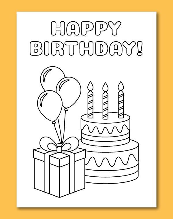 printable birthday coloring cards