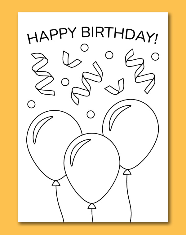 printable birthday coloring cards