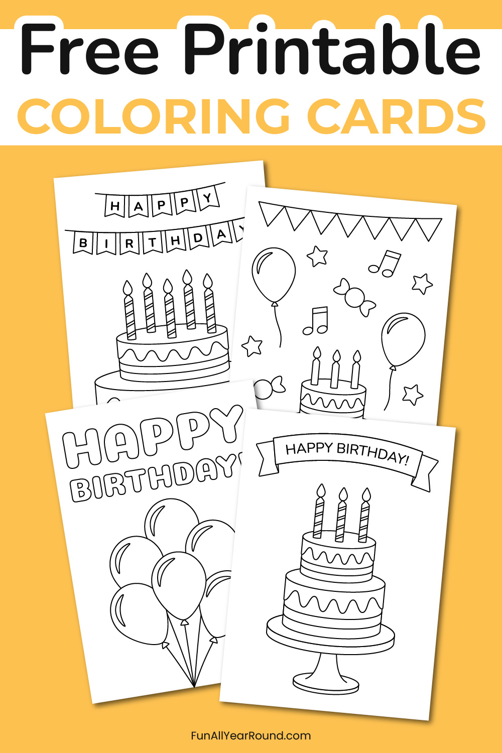 printable birthday coloring cards